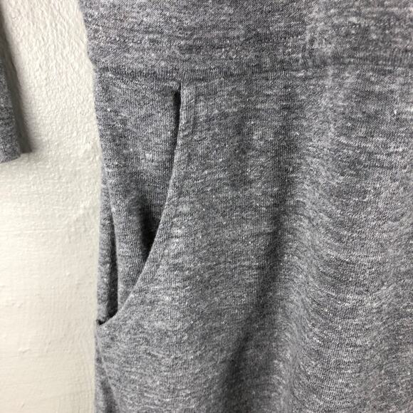 Chaser Gray Triblend Jersey Deconstructed Long Sleeve Hi-Lo Dolman Pockets Dress - Picture 6 of 8